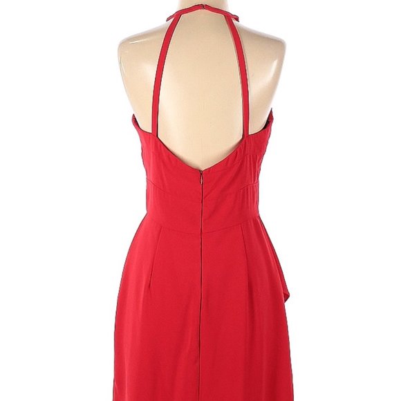 Amanda Uprichard Red Halter Cocktail Dress - Picture 3 of 4